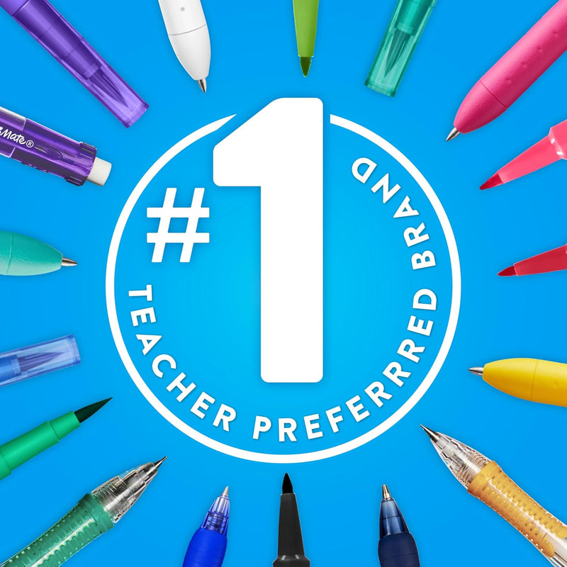 Paper Mate Flair Felt Tip Pens, Medium Point (0.7mm), Blue, 12 Count - Teacher Supplies, Arts & Crafts, Back to School