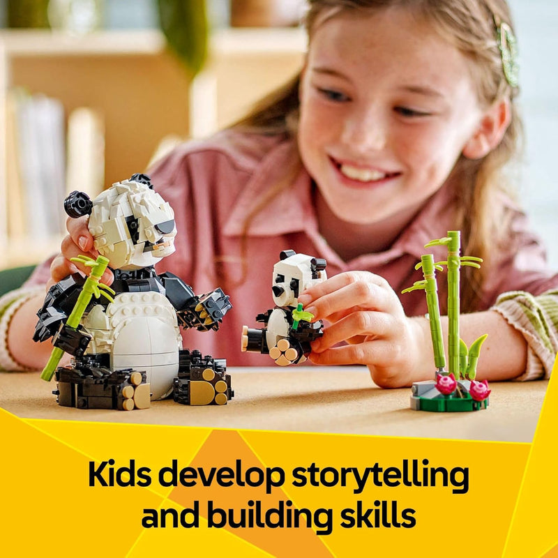LEGO Creator 3 in 1 Wild Animals Panda Family Building Toy Kit for Kids with 3 Building Options - 31165