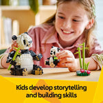 LEGO Creator 3 in 1 Wild Animals Panda Family Building Toy Kit for Kids with 3 Building Options - 31165