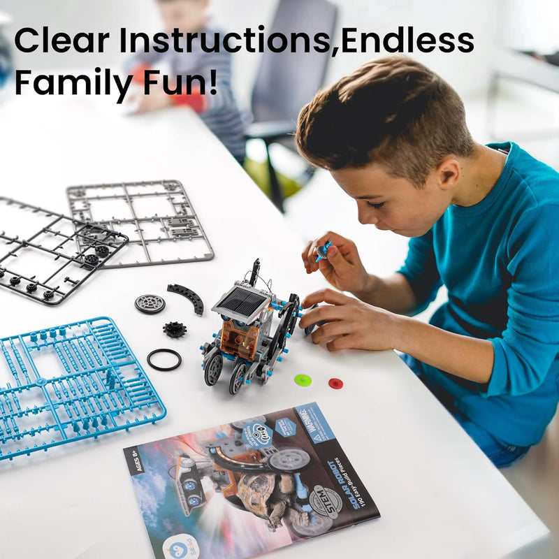Sillbird 12-in-1 Solar Robot Building Kit: STEM Gift for Boys Aged 8-13, DIY Science Educational Robotic Toy