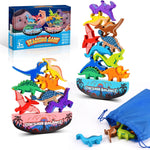 IPOURUP Dinosaur Blocks for Kids 3-5 Wooden Stacking Montessori Toy for 3 4 5 6 7 8 Year Old Boys and Girls