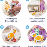 Melissa & Doug Feed, Walk & Poo Pup Wooden Preschool Pull Toy Play Set Ages 3+ - FSC Certified