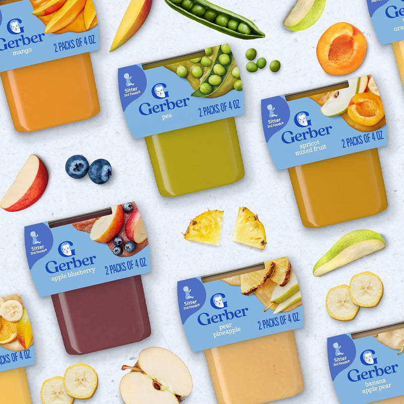 Gerber Stage 2 Super Blend Baby Food Variety Pack, 4 Oz, 32 Pack | Stage 2 super blend baby food variety pack; 32 x 4 oz tubs