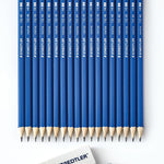 STAEDTLER Norica #2 HB Wood-Cased Pencil Set: 18 Pre-Sharpened Graphite Pencils with 1 Eraser & 1 Sharpener, Break-Resistant Lead, For Writing & Drawing, Blue, Ideal for Classroom, Home & Office