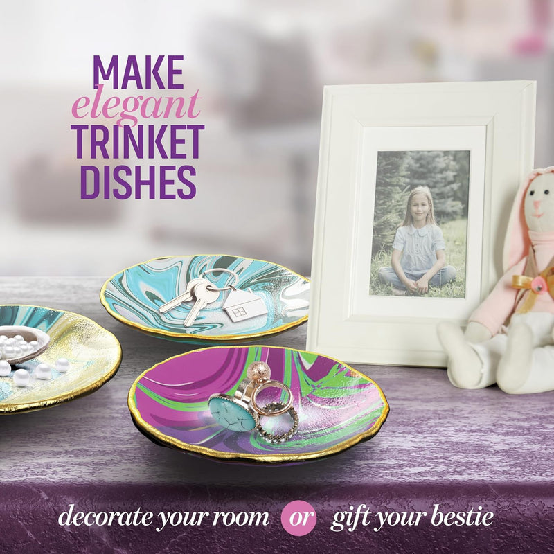 Craft 'n Clay - Jewelry Dish Making Kit for Kids 8-14 Years - DIY Crafts | Best DIY Arts & Crafts Kits - Birthday Gifts - Creative Toys for Preteen & Teenagers - Girl Birthday Gift Ideas for Ages 8-12