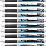 Pentel EnerGel Deluxe RTX Retractable Liquid Gel Pen, Medium Line, Needle Tip, Blue Ink, Box of 12 (BLN77-C), 0.7mm needle
