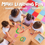 BUNMO Pop Tubes - Sensory Toys - Fidget Toys - Imaginative Play & Stimulating Creative Learning - Hours of Fun for Kids - Tons of Ways to Play - Non-Mouthable Toy 3+ - 8 Pack Small
