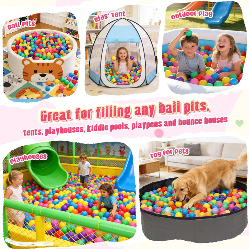 Vanland Ball Pit Balls for Baby and Toddler - Phthalate Free, BPA Free, Crush Proof Plastic, Multicolored