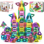 BAIJLE 46PCS Mini Magnetic Tiles, for Kids, Portable Magnetic Toys Travel Set with Iron Case for Kids Ages 4-8,Creativity Boosting Building Toys Set,Toddler Puzzle for Boys and Girls Ages 3+