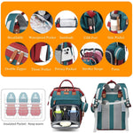 Baby Diaper Bag with Changing Station, Waterproof Diaper Bag Backpack for Moms Dads with USB Charging Port, Baby Shower Gifts, Large Capacity diaper backpack,Red-Green-Blue
