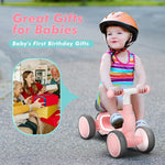 DRAMATION Baby Balance Bike, 10-12 Months, No Pedal Toddler Bike with Silence Wheels, 1st Birthday Gift, Ride On Toys for Boys Girls