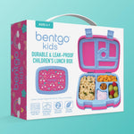 Bentgo Kids Prints Leak-Proof, 5-Compartment Bento-Style Kids Lunch Box - Ideal Portion Sizes for Ages 3-7, Durable, Drop-Proof, Dishwasher Safe, & PFAS & BPA-Free Materials (Rainbows & Butterflies)