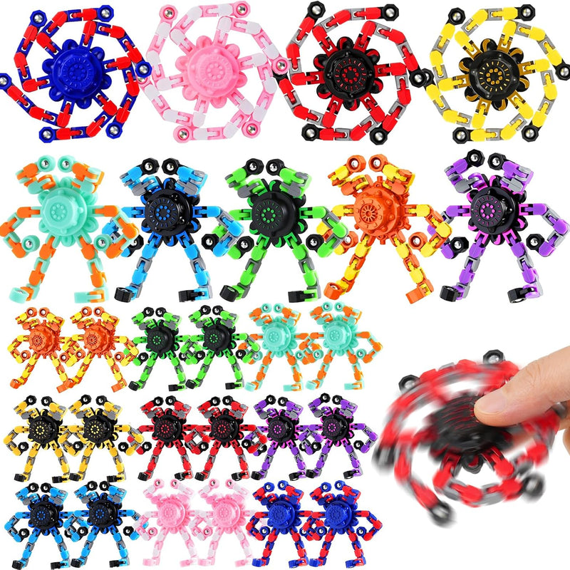 9PCS Transformable Fidget Spinners, Sensory Fidget Deformable Chain DIY Robot Spinner Sensory for Boys, Fidget Toys for Party Favors Travel Toys