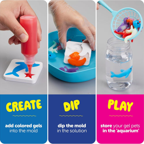 Magic Gel Water Pets Kit for Kids - Gifts for Kids - Squishy Maker Set | Craft for Kids - Gifts for Boys & Girls - Make Your Own Squishies Toys Crafts - Aqua Fairy Magic Elf Toy Kit - Birthday Gifts