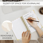 Aesthetic Thick Spiral Notebook With Tabs - Premium Journal For Women Size B5 - College Ruled Note Book With 300 Lined Pages and Dividers - Perfect For Writing And Staying Organized at Work or School