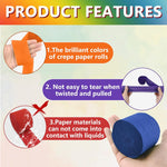 12 rolls crepe paper streamers, assorted colors, 82 feet length, birthday party supplies