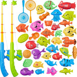 Magnetic Fishing Pool Toys Game for Kids Toddlers, Water Table Bathtub Toy with Pole Rod Net Plastic Floating Fish, Water Bath Pool Outdoor Toys for Kids Toddlers Baby Age 3 4 5 6 Year Old