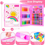 iBayam Art Supplies, 149-Pack Drawing Kit Painting Art Set Kits, Pink Box | Arts and Crafts for Kids Girls Boys Gifts, with Coloring Book, Crayons, Pastels, Pencils, Watercolor Pens & Cakes