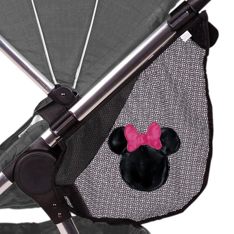 J.L. Childress Disney Baby Side Sling Stroller Organizer & Caddy, Minnie | Disney universal stroller net attachment adds accessible storage for baby essentials to strollers with secure non-slip straps