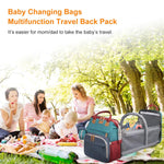 Baby Diaper Bag with Changing Station, Waterproof Diaper Bag Backpack for Moms Dads with USB Charging Port, Baby Shower Gifts, Large Capacity diaper backpack,Red-Green-Blue