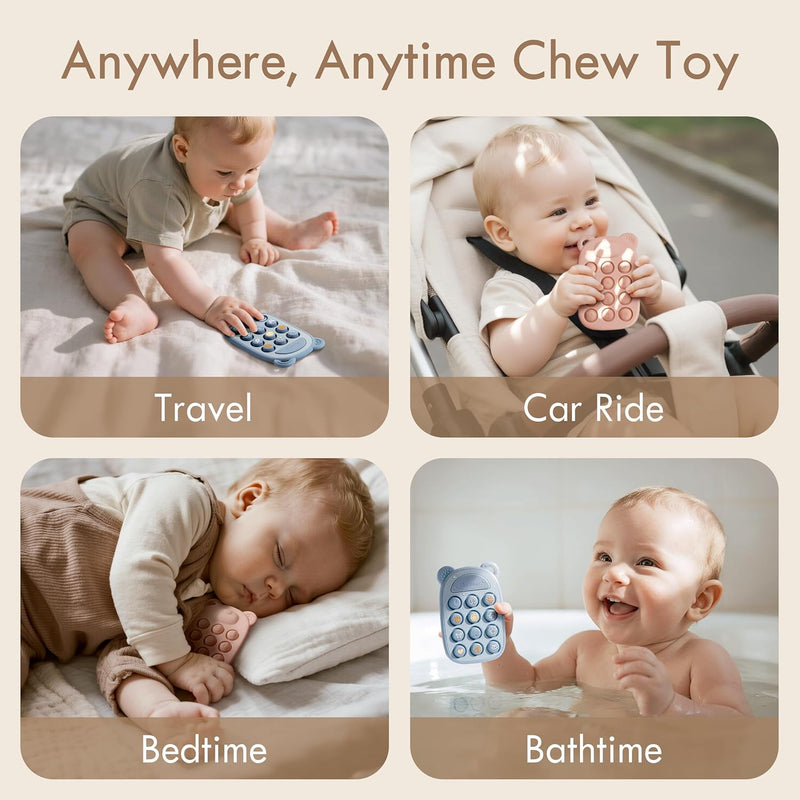 Moonkie Silicone Teething Toy: Smartphone-Inspired Fidget for Baby Girls 3 Months+