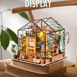 Rolife DIY Miniature Greenhouse Kit with Furniture for Adults, Halloween/Christmas Decorations - Cathy's Greenhouse