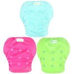 wegreeco Reusable Swim Diapers,Baby & Toddler Snap One Size Adjustable Reusable Baby Swim Diaper (Diving, Ocean, Turtle, Large, 3 Pack)