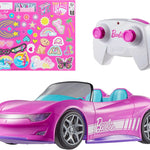 Hot Wheels Barbie RC Pink Convertible Car Remote Control Toy for Kids, 2 Barbie Doll Storage, Sticker Sheet Included