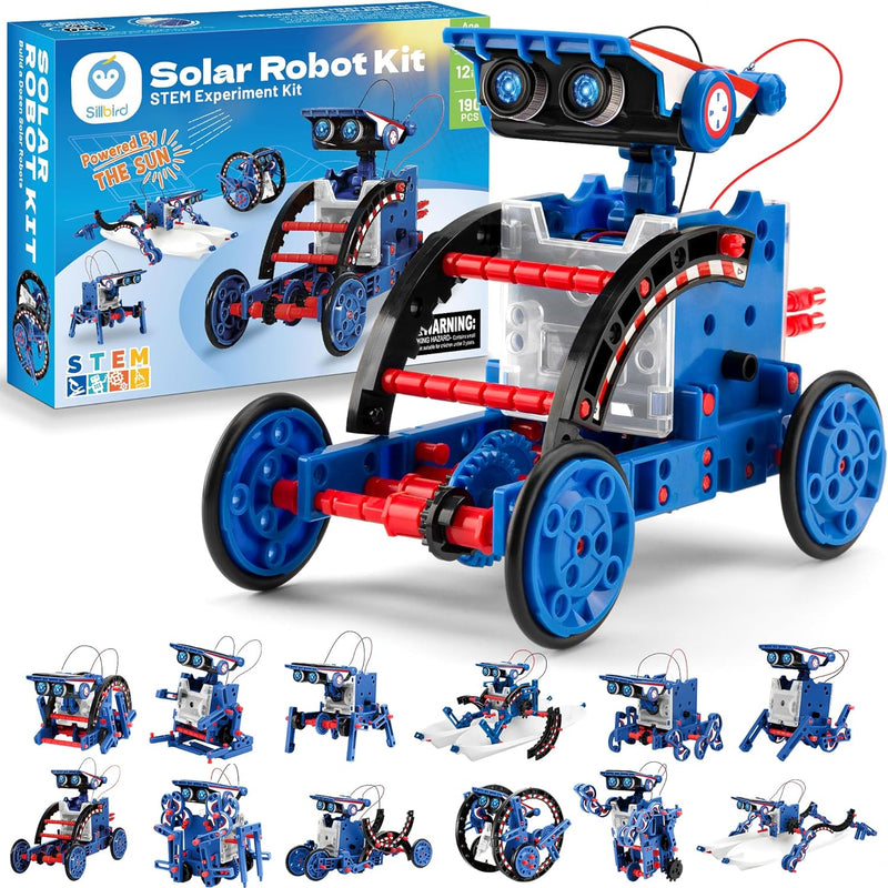Sillbird Solar Robot Building Kit: 12-in-1 DIY Science Educational Robotic Toys for Kids and Teens