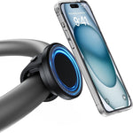 Stroller Phone Holder, Compatible with MagSafe, Magnetic Handlebar Mount | 17x N52 Strong Magnets, Fits Treadmills, Peloton, Shopping & Golf Carts, Adjustable Silicone Strap for iPhone 12-17 & Android