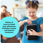 KiddieVault - Electronic Money Saving Box with Code, Automatic Bill Feeder, Lights & Sounds for Kids 3-12