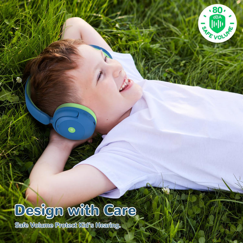 iClever BTH20 Active Noise Cancelling Headphones for Kids, 60H Battery, Type-C Fast Charging, Safe 80dBA Volume