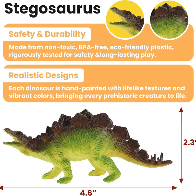 Zippytots Dinosaur Toys for Kids 3-5, 10 PCS Realistic Plastic Dinosaur Figures, BPA Free, Non-Toxic PVC, STEM Learning Gift