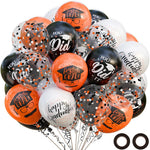 75-pack Black Gold Graduation Party Decorations Balloons with Ribbons for College or High School Party Supplies