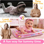 Yeeeasy Tummy Time Water Mat - Unique Pink Ocean Design for Baby Girls 3-12 Months