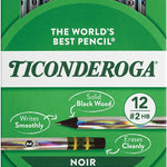 Ticonderoga Noir Black Wood-Cased #2 Pencils, Holographic Design, 12 Count