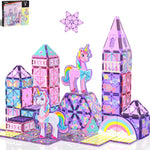 GobiDex Magnetic Building Blocks Unicorn Toys for Girls, Princess Magnetic Tiles Building Toys for Kids Ages 3-5 4-8, STEM Sensory Toddler Game Birthday Gift for Girls Boys Ages 3+