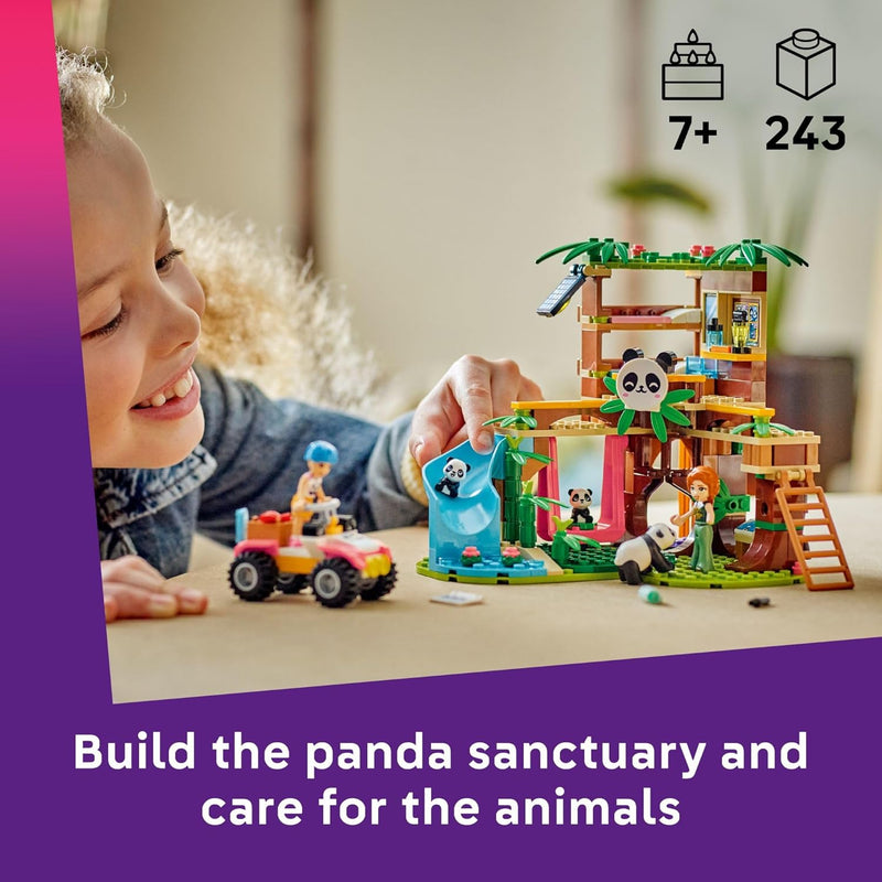 LEGO Friends Panda Sanctuary Animal Care Building Toy for Kids Ages 7+ with 2 Minifigures and Panda Toys