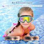 VegoVia 2 Pack Kids Swim Goggles Anti-Fog Wide View | UV Protection Swimming Goggles for kids 6-14 8-12 3-15 Youth Boys Girls Toddler