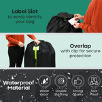 Large Stroller Bag for Airplane Travel, Black & Green, 47" H x 24" W x 15" D, Fits Most Large, Single, Double, Jogging Strollers – Premium Waterproof Cover, Adjustable Shoulder Straps