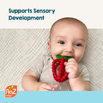 RaZbaby Bites Silicone Baby Teething Toy with Textured BerryBumps for Teething Relief
