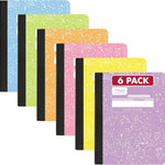 Mead Composition Notebook, College Ruled 7.5" x 9.75" Paper, 100 Sheets, Assorted Colors, 6 Pack (850106-ECM)