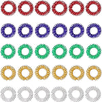 30 Pieces Acupressure Rings Spiky Sensory Rings for Fingers Stress Relief Fidget Sensory Massager for Teens Adults