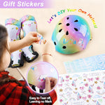 Kids Unicorn Helmet Set for Girls Age 3-8, Adjustable Protective Gear with Stickers for Roller Skates, Bicycle, Skateboarding, Scooter, Multiple Sports
