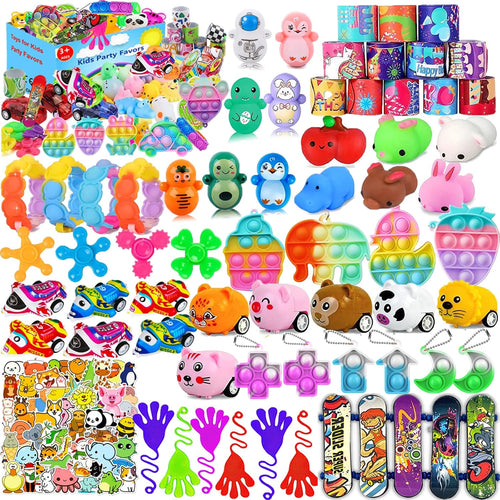 124 Pcs Party Favors Toys Set for Kids 4-8, Birthday Gifts, Goodie Bag Stuffers, Treasure Box Prizes