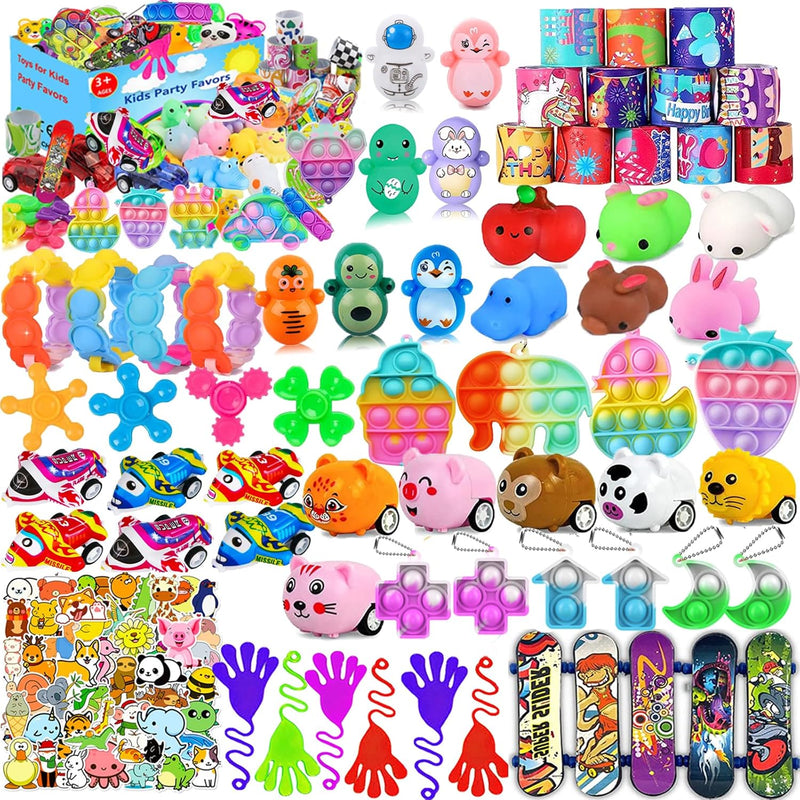 124 Pcs Party Favors Toys Set for Kids 4-8, Birthday Gifts, Goodie Bag Stuffers, Treasure Box Prizes