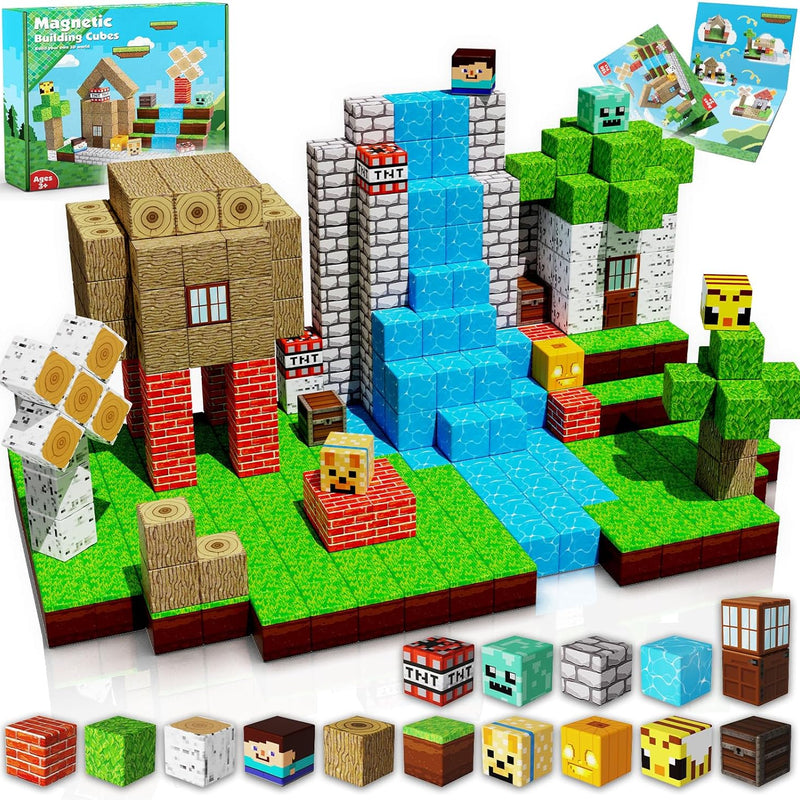 ToyUnited Magnetic Blocks 100PCS Magnetic Building Blocks for Kids Boys Girls Age 3-10 STEM Montessori Learning Toy