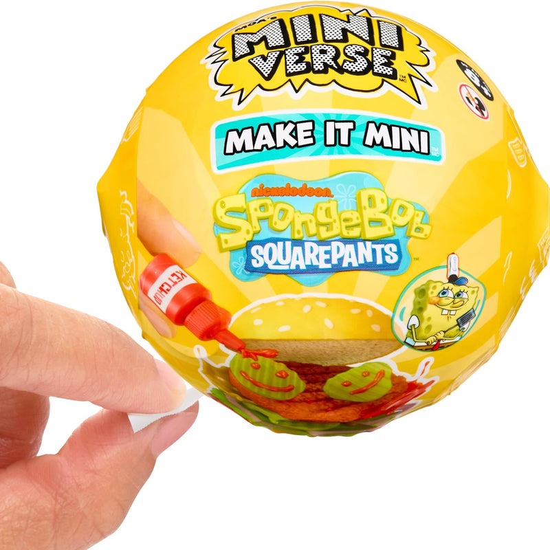 MGA's Miniverse Make It Mini Spongebob Squarepants, Mini Collectibles - Blind Pack, DIY, Resin, Replica Food, Not Edible, Collectors, Novelty, Gift, 8+