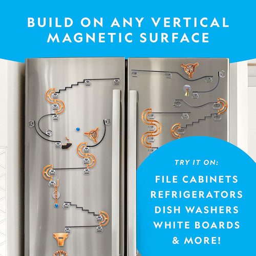 National Geographic Magnetic Marble Run: 75-Piece STEM Building Set for Kids & Adults with Magnetic Track