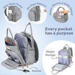 RUVALINO Baby Diaper Bag Backpack with Changing Pad, Baby Shower Gifts | Baby Essentials, Waterproof Travel Baby Bags for Mom Dad Girl Boy, Insulated Bottle Holders, Pacifier Case, Large Capacity